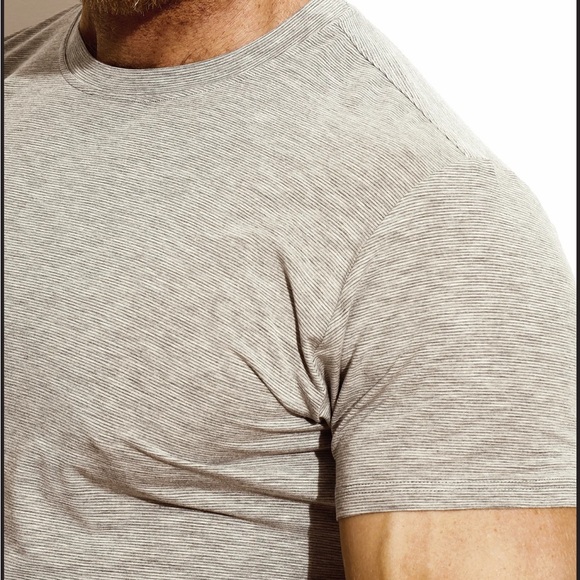 NWT Charlie by MZ Classic Tee // Grey Microstripe - Micromodal // XL - Picture 5 of 6